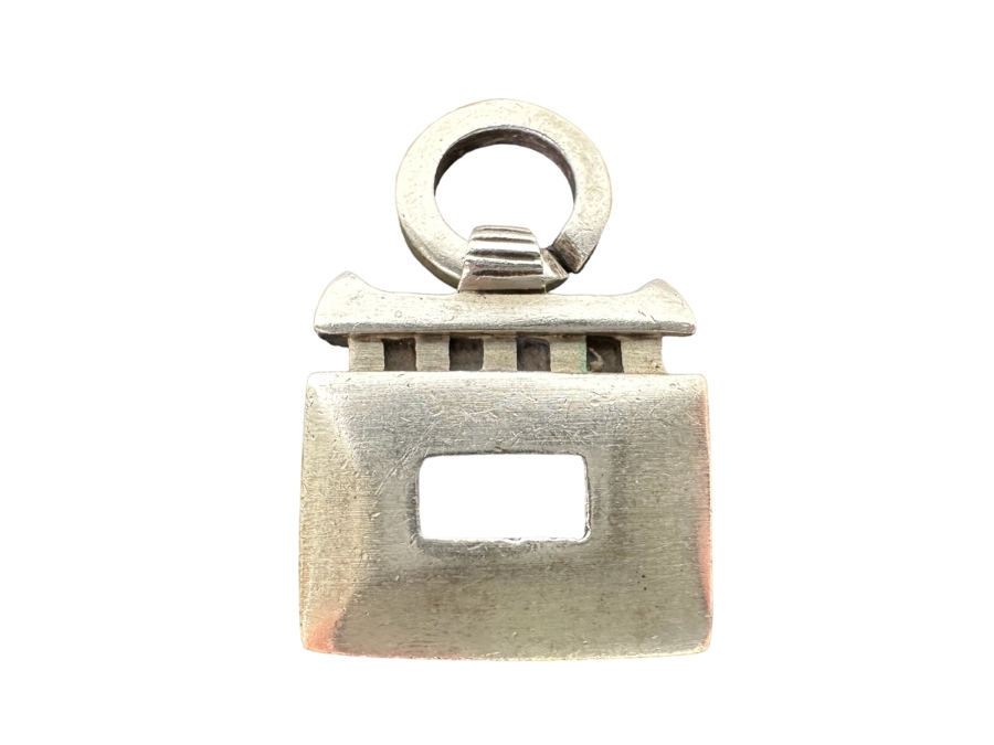 Lisa Jenks Heavy Sterling Silver Signed Modernist Pendant 17g [Photo 2]