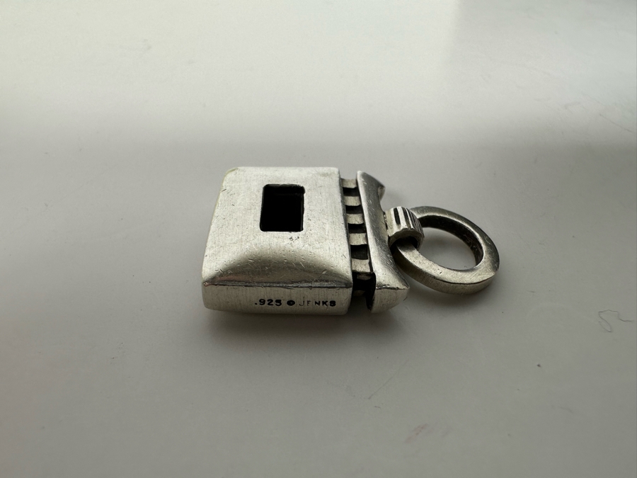 Lisa Jenks Heavy Sterling Silver Signed Modernist Pendant 17g [Photo 7]