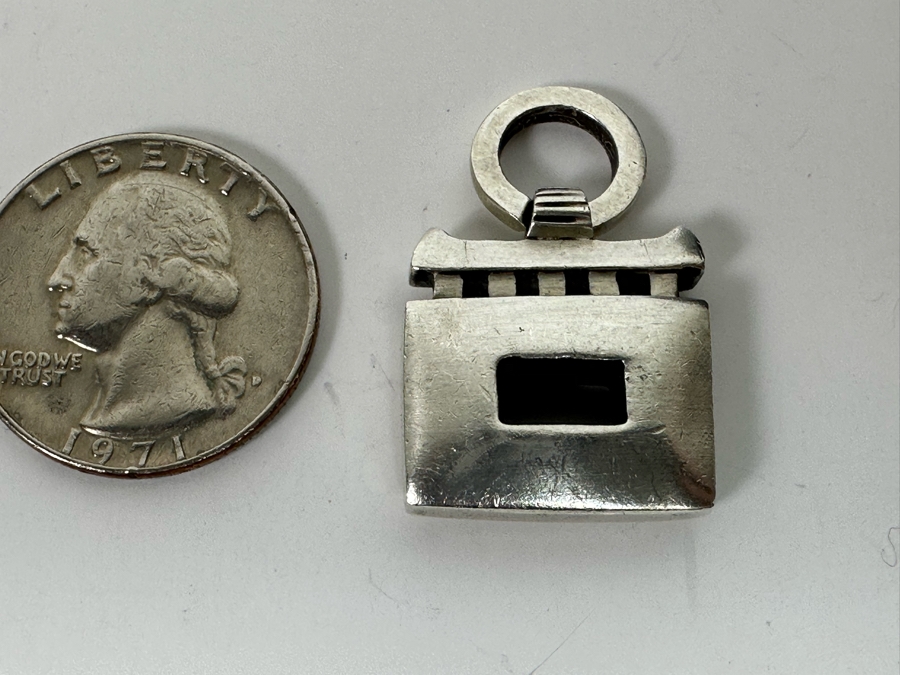 Lisa Jenks Heavy Sterling Silver Signed Modernist Pendant 17g [Photo 10]