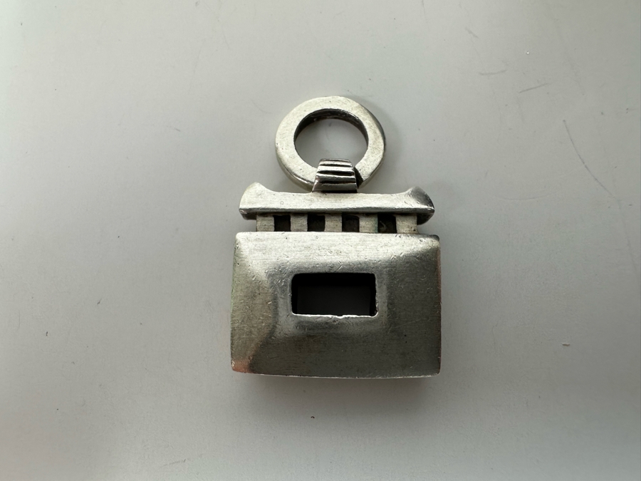 Lisa Jenks Heavy Sterling Silver Signed Modernist Pendant 17g [Photo 9]