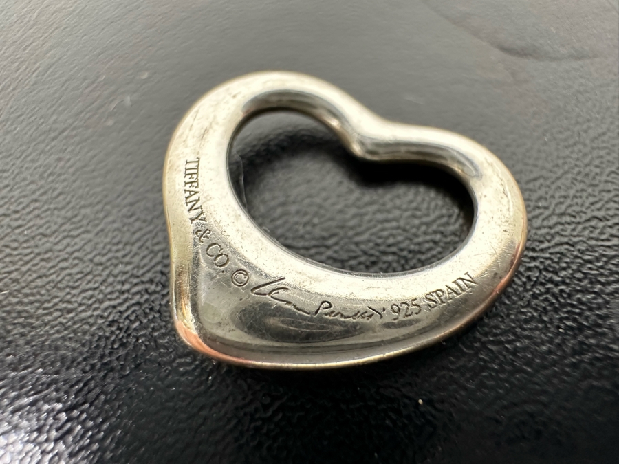 Tiffany & Co Sterling Silver Elsa Perreti Floating Heart Pendant 2g [Photo 6]
