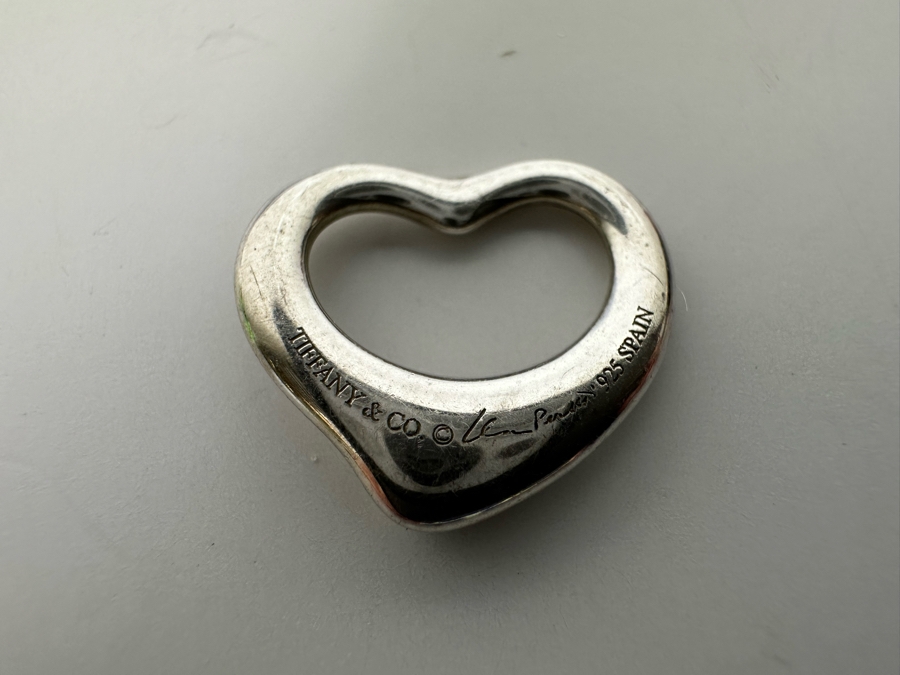 Tiffany & Co Sterling Silver Elsa Perreti Floating Heart Pendant 2g [Photo 3]