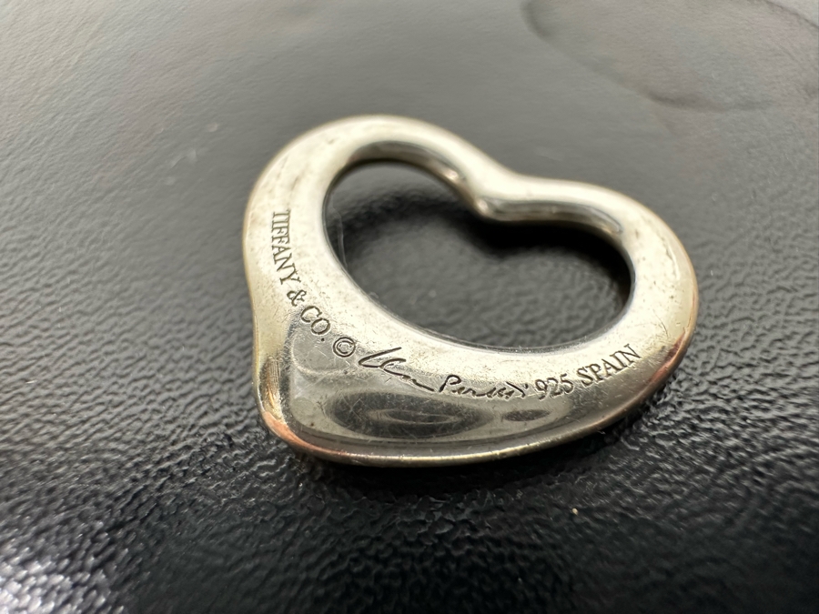 Tiffany & Co Sterling Silver Elsa Perreti Floating Heart Pendant 2g [Photo 7]