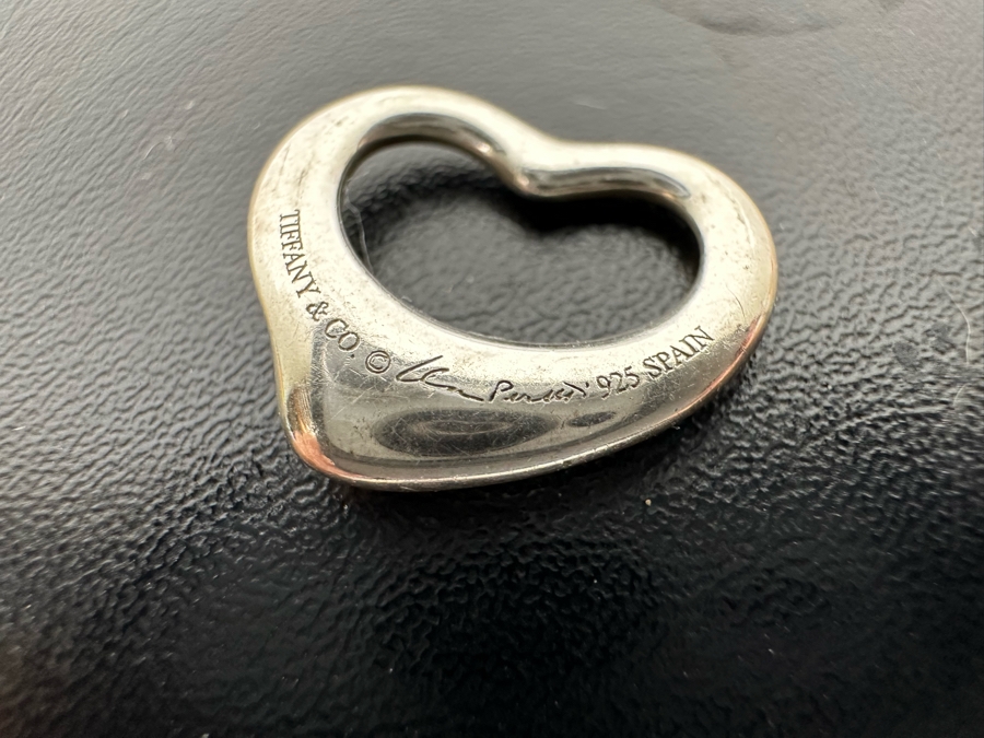 Tiffany & Co Sterling Silver Elsa Perreti Floating Heart Pendant 2g [Photo 5]