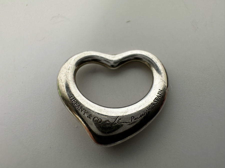 Tiffany & Co Sterling Silver Elsa Perreti Floating Heart Pendant 2g [Photo 4]