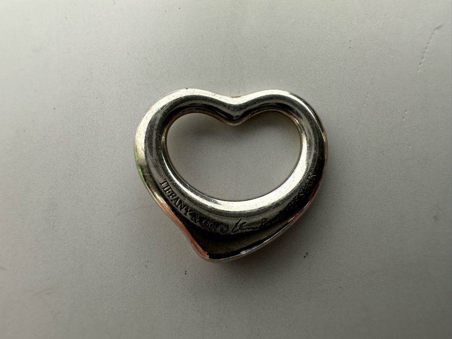 Tiffany & Co Sterling Silver Elsa Perreti Floating Heart Pendant 2g [Photo 9]