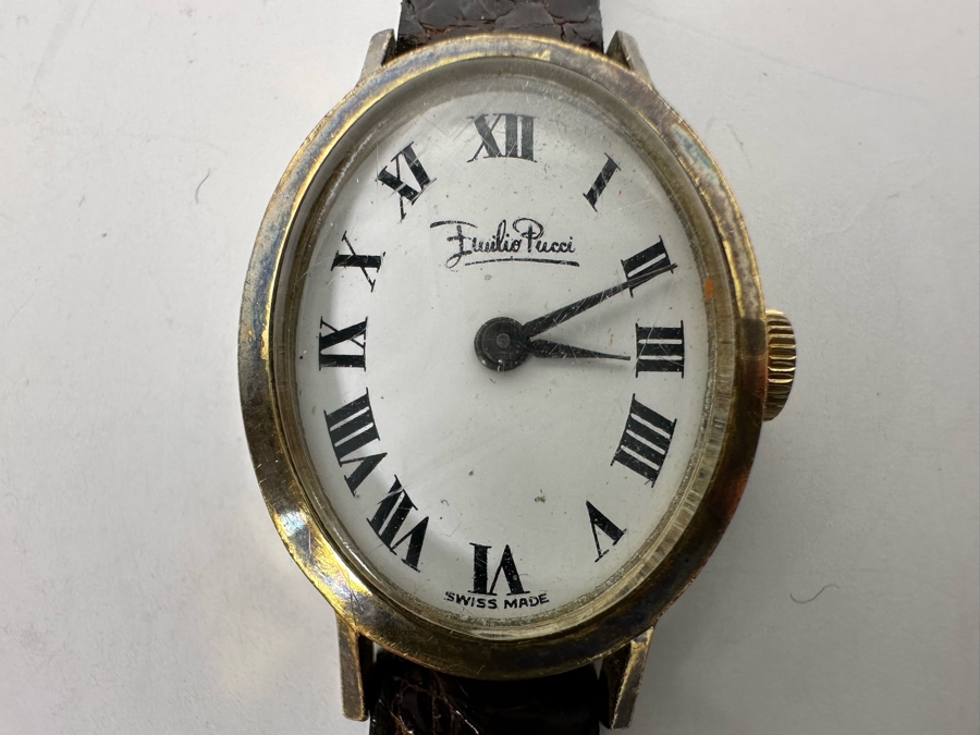 Emilio Pucci Watch With Crocodile Band (Missing Buckle On Band) [Photo 3]