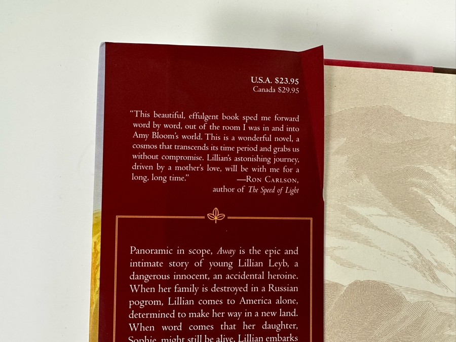 Signed Book Away By Amy Bloom [Photo 3]