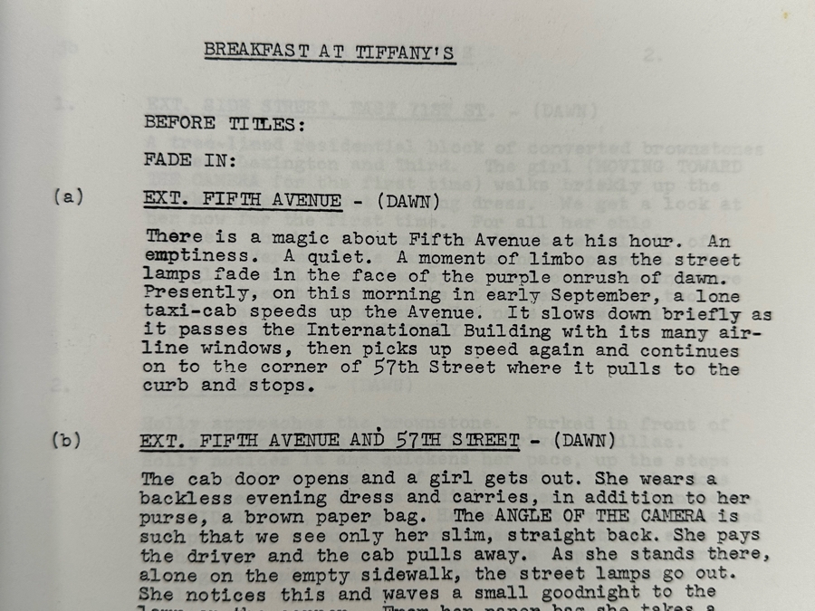 1994 Reprint Script Of Breakfast At Tiffany’s Audrey Hepburn [Photo 4]