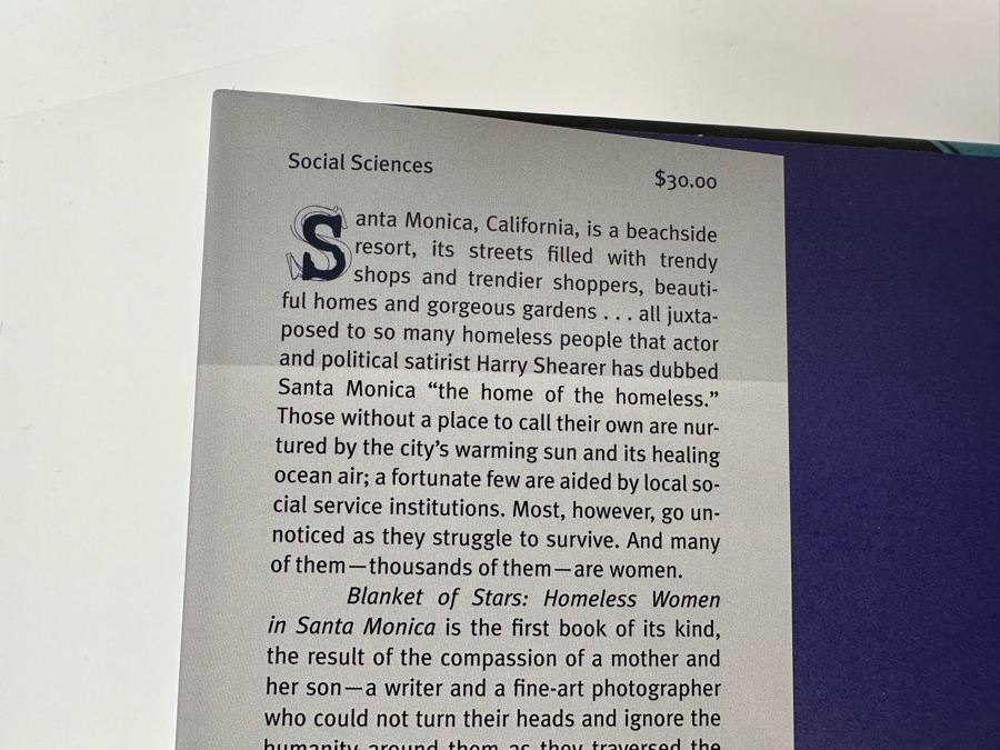 Signed Book Blanket Of Stars Homeless Women In Santa Monica Signed By Frances Noble [Photo 3]