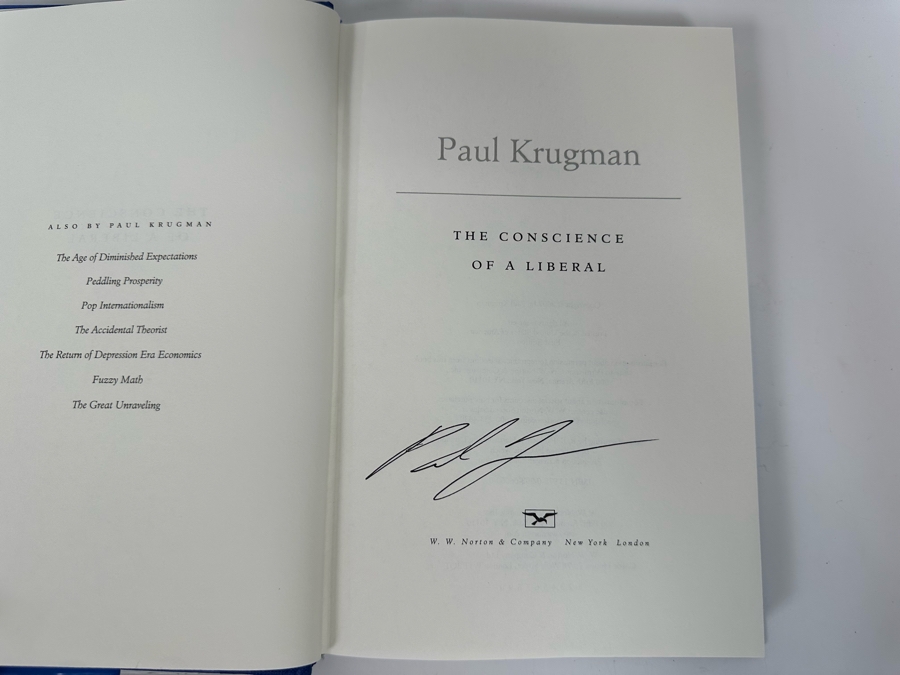 Signed Book The Conscience Of A Liberal Signed By Paul Krugman