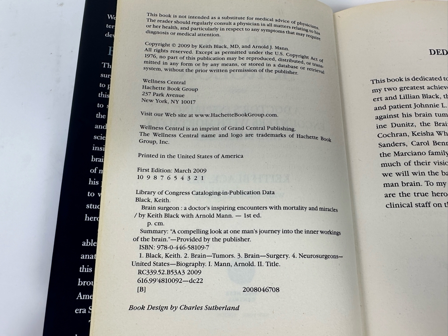 Signed Book Brain Surgeon By Keith Black, MD [Photo 4]