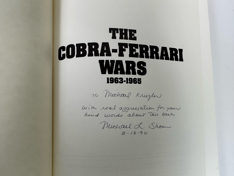 Signed First American Edition Book The Cobra-Ferrari Wars 1963-1965 Signed By Michael L. Shoen [Photo 5]
