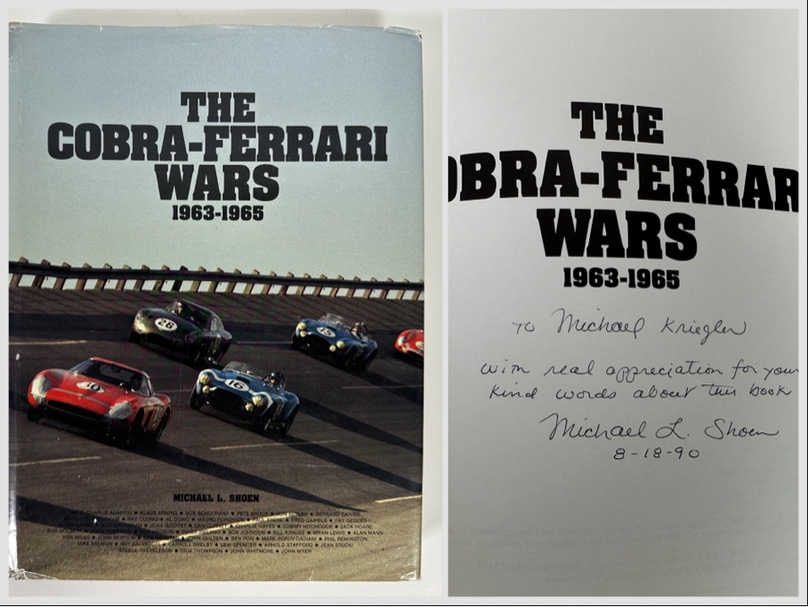 Signed First American Edition Book The Cobra-Ferrari Wars 1963-1965 Signed By Michael L. Shoen