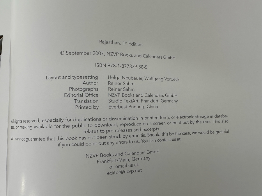 First Edition Book Rajasthan Panoramic Photography By Reiner Sahm [Photo 5]