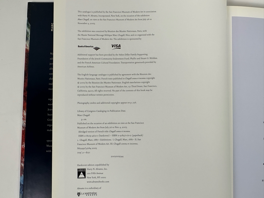 Marc Chagall Artwork Catalog Book Published By The San Francisco Museum Of Modern Art Hardcover Edition Book Retails $60 [Photo 5]