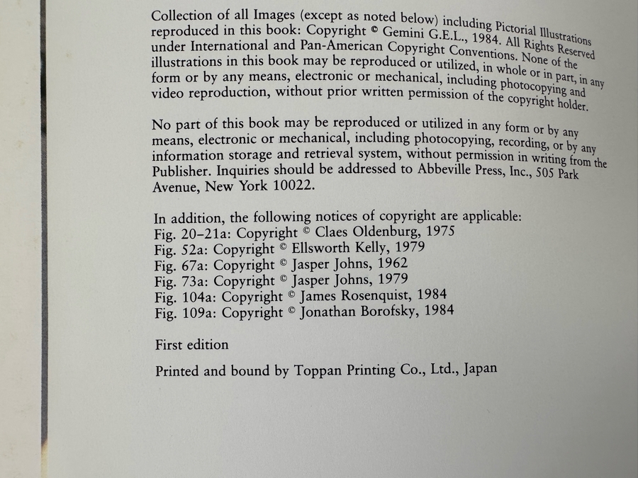 Gemini G.E.L. (Graphics Editions Limited) Art And Collaboration: A History Of The Unique Relationship Between Artist And The Gemini Workshop Book (Roy Lichtenstein, David Hockney, Ellsworth Kelly, Frank Stella) [Photo 5]