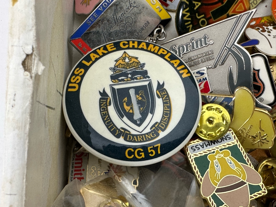 Collection Of Various Pins And Buttons Mainly Olympic Pins [Photo 9]