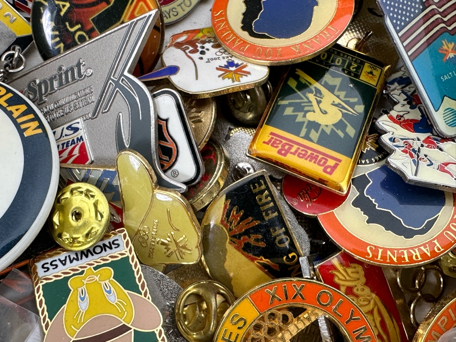 Collection Of Various Pins And Buttons Mainly Olympic Pins [Photo 12]