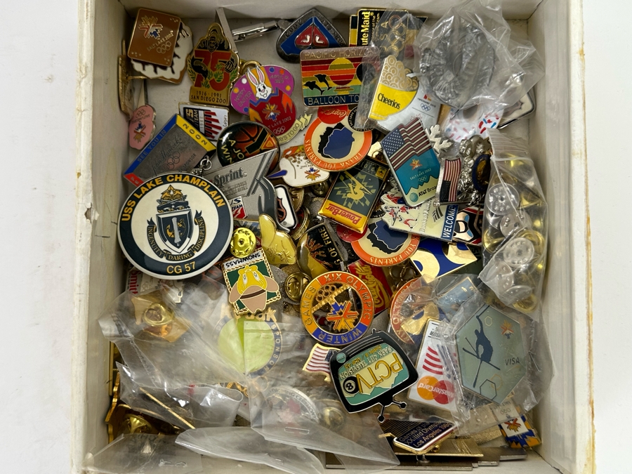 Collection Of Various Pins And Buttons Mainly Olympic Pins [Photo 2]