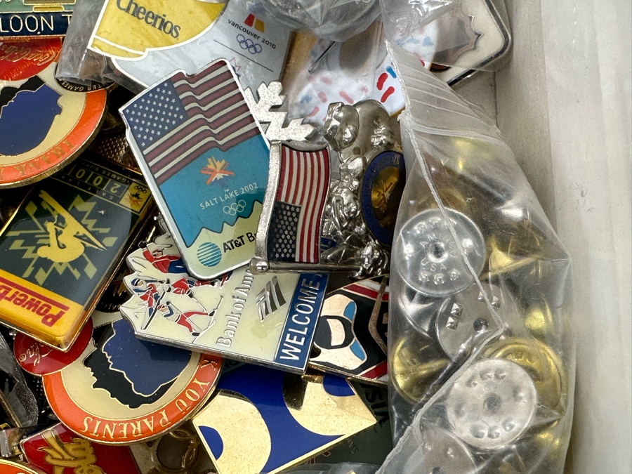 Collection Of Various Pins And Buttons Mainly Olympic Pins [Photo 5]