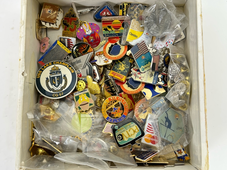 Collection Of Various Pins And Buttons Mainly Olympic Pins [Photo 3]
