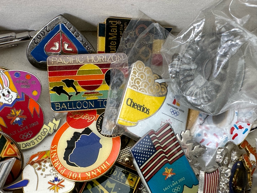 Collection Of Various Pins And Buttons Mainly Olympic Pins [Photo 4]