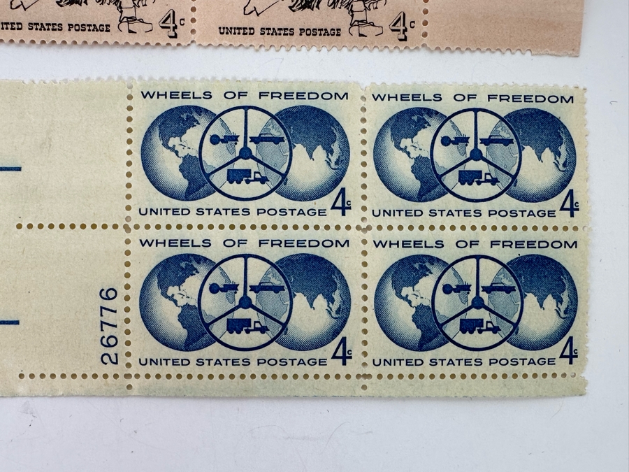 Mint MidCentury Postage Stamp Blocks