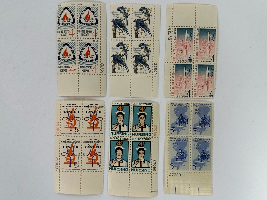 Mint Mid-Century Postage Stamp Blocks [Photo 3]