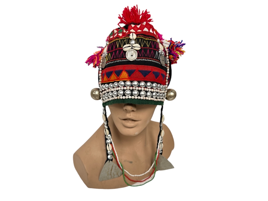 Vintage Akha Hill Tribe Headdress From Thailand