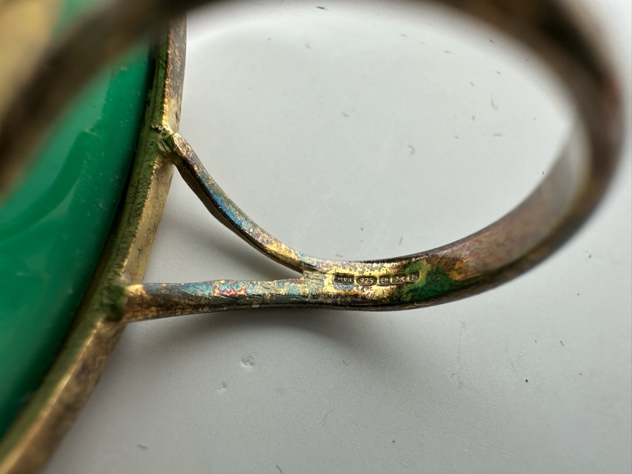 Vintage Birmingham English Sterling Silver Ring Hallmarked MVA Size 7 1/4 10.1g [Photo 13]