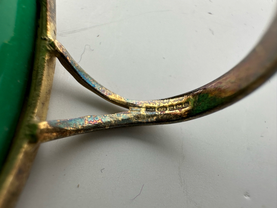 Vintage Birmingham English Sterling Silver Ring Hallmarked MVA Size 7 1/4 10.1g [Photo 16]