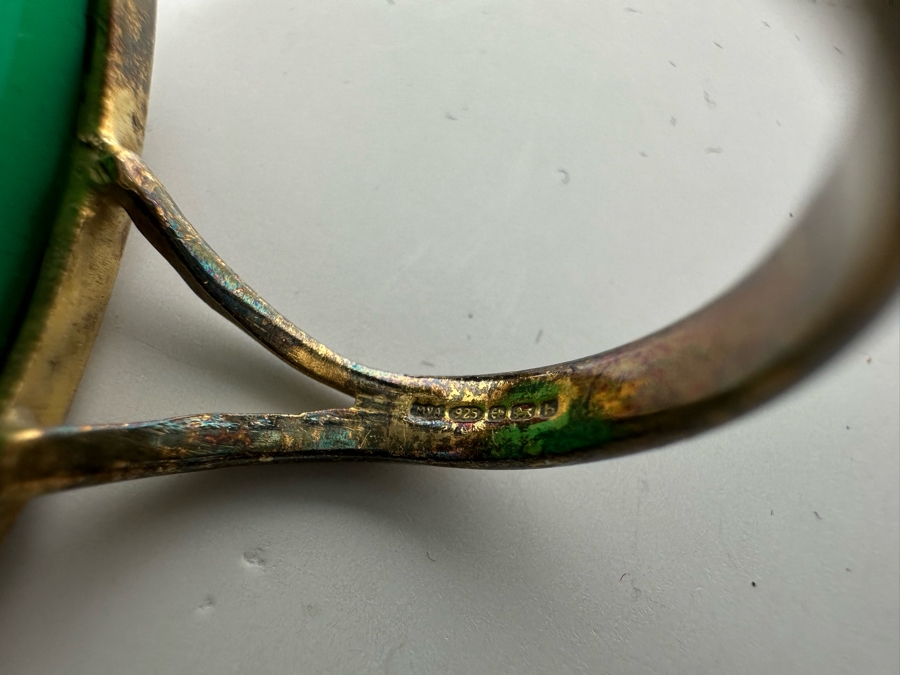 Vintage Birmingham English Sterling Silver Ring Hallmarked MVA Size 7 1/4 10.1g [Photo 14]