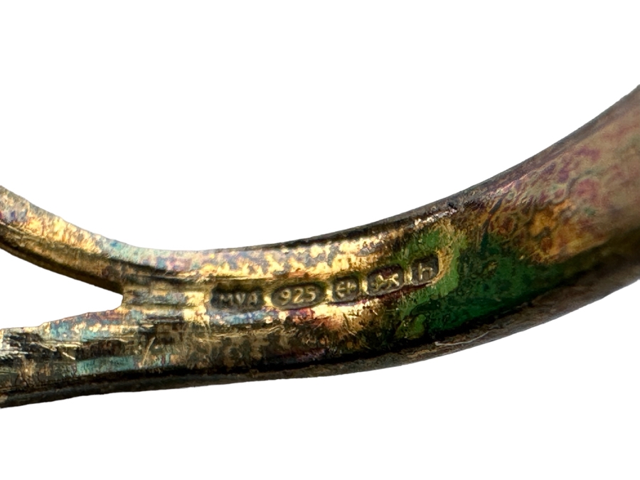 Vintage Birmingham English Sterling Silver Ring Hallmarked MVA Size 7 1/4 10.1g [Photo 3]