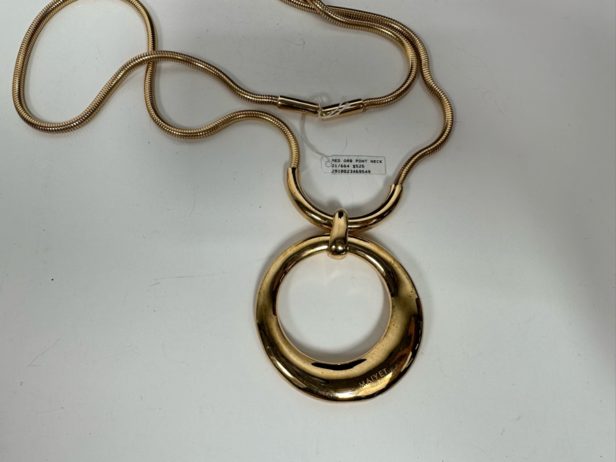 new-maiyet-gold-tone-orb-pendant-necklace-with-tags-retails-525