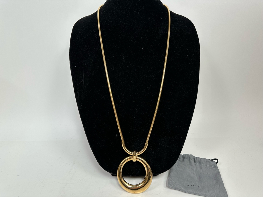 new-maiyet-gold-tone-orb-pendant-necklace-with-tags-retails-525