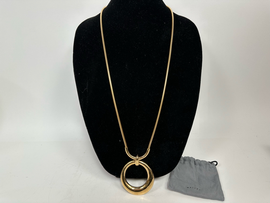New Maiyet Gold Tone Orb Pendant Necklace With Tags Retails $525 [Photo 3]