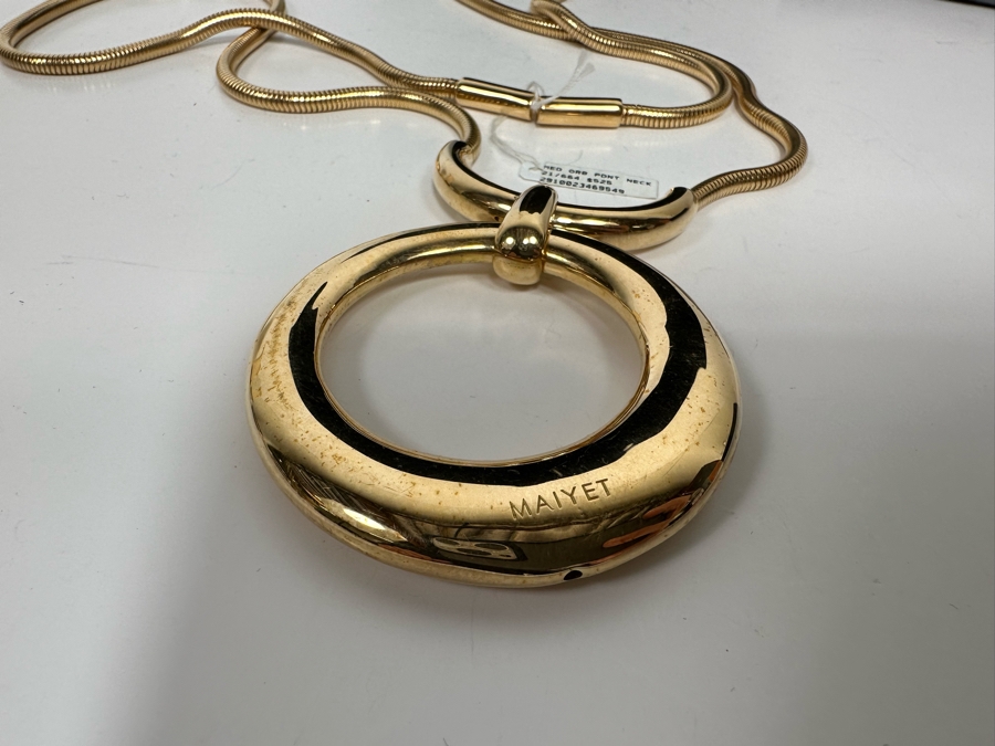 new-maiyet-gold-tone-orb-pendant-necklace-with-tags-retails-525
