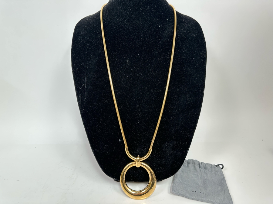 New Maiyet Gold Tone Orb Pendant Necklace With Tags Retails $525 [Photo 2]