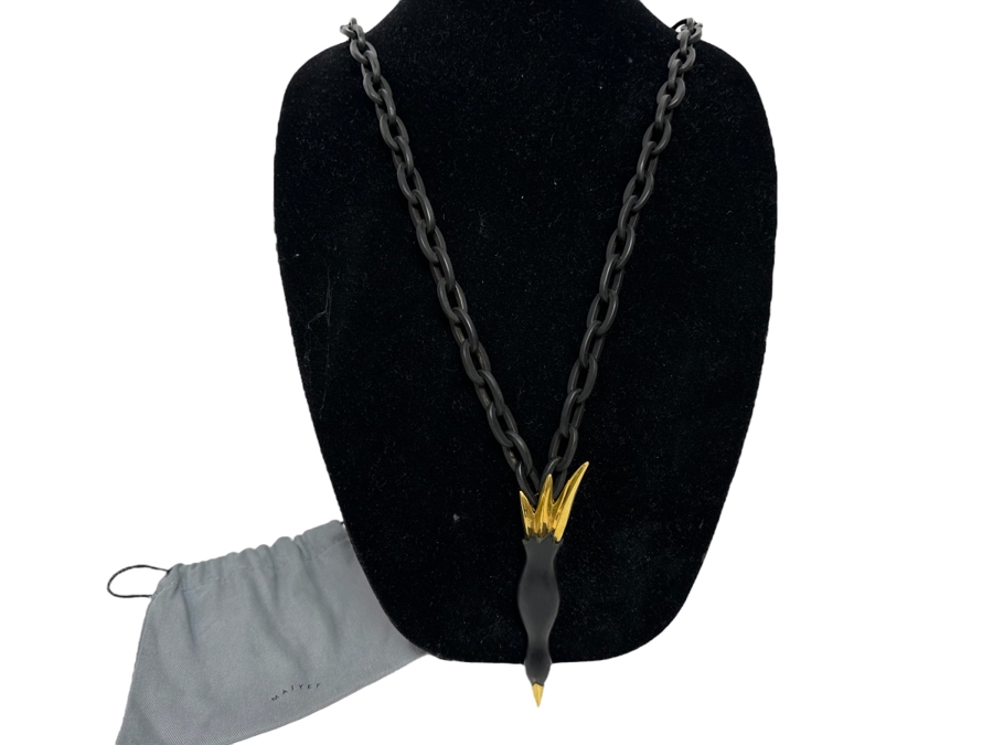 New Maiyet Horn Diving Bird Pendant 34' Necklace