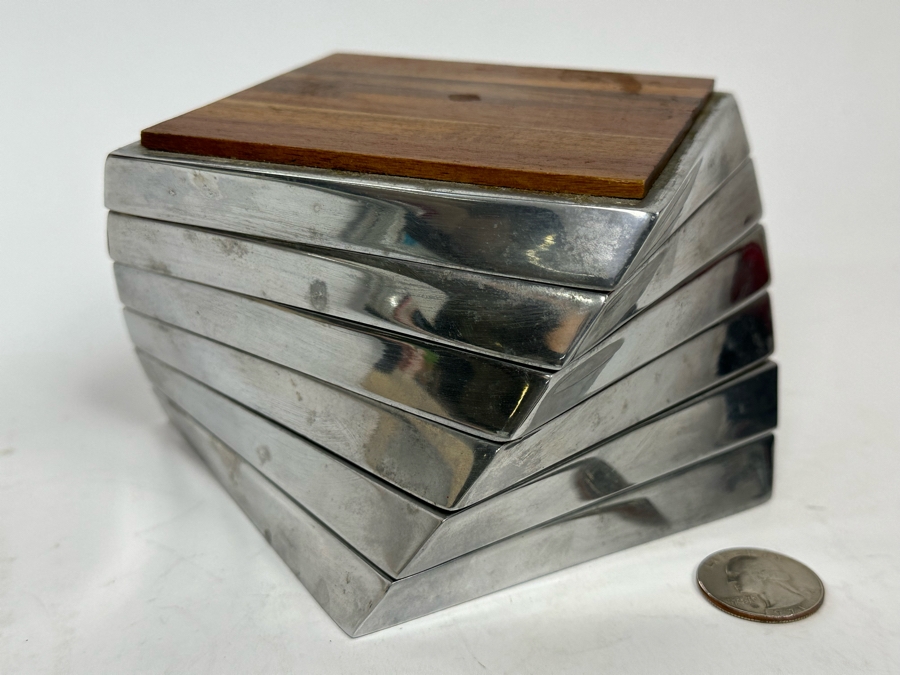 Nambe Twist Coaster Set By Lou Henry MT0021 6Piece 4W X 3H