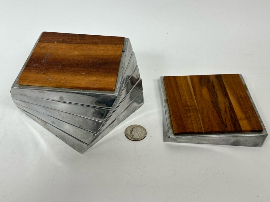 Nambe Twist Coaster Set By Lou Henry MT0021 6-Piece 4W X 3H [Photo 7]