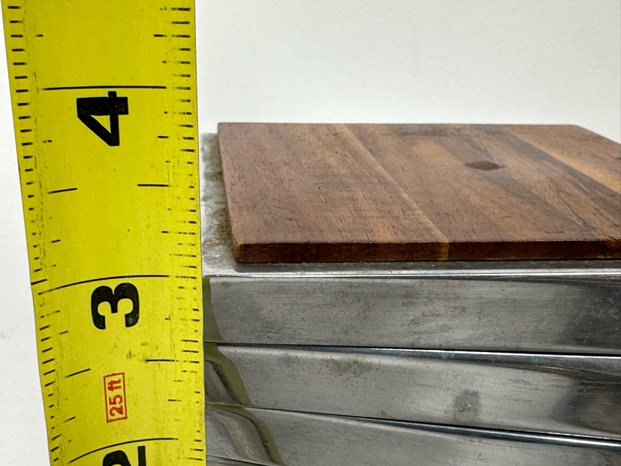 Nambe Twist Coaster Set By Lou Henry MT0021 6-Piece 4W X 3H [Photo 10]