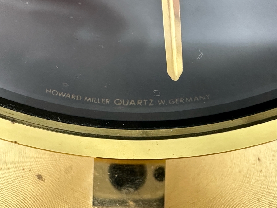 Howard Miller Quartz W. Germany Gold Tone Desk Clock 5W X 5.5H