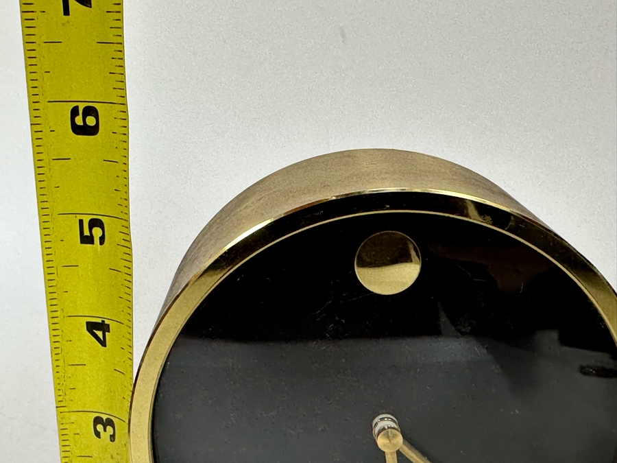 Howard Miller Quartz W. Germany Gold Tone Desk Clock 5W X 5.5H