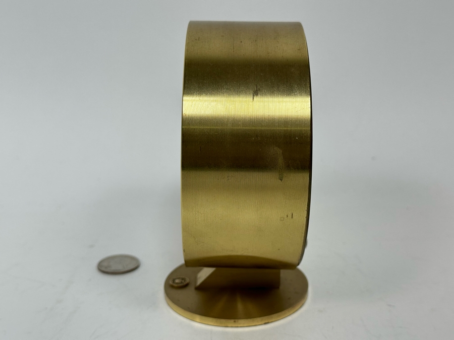 Howard Miller Quartz W. Germany Gold Tone Desk Clock 5W X 5.5H [Photo 9]