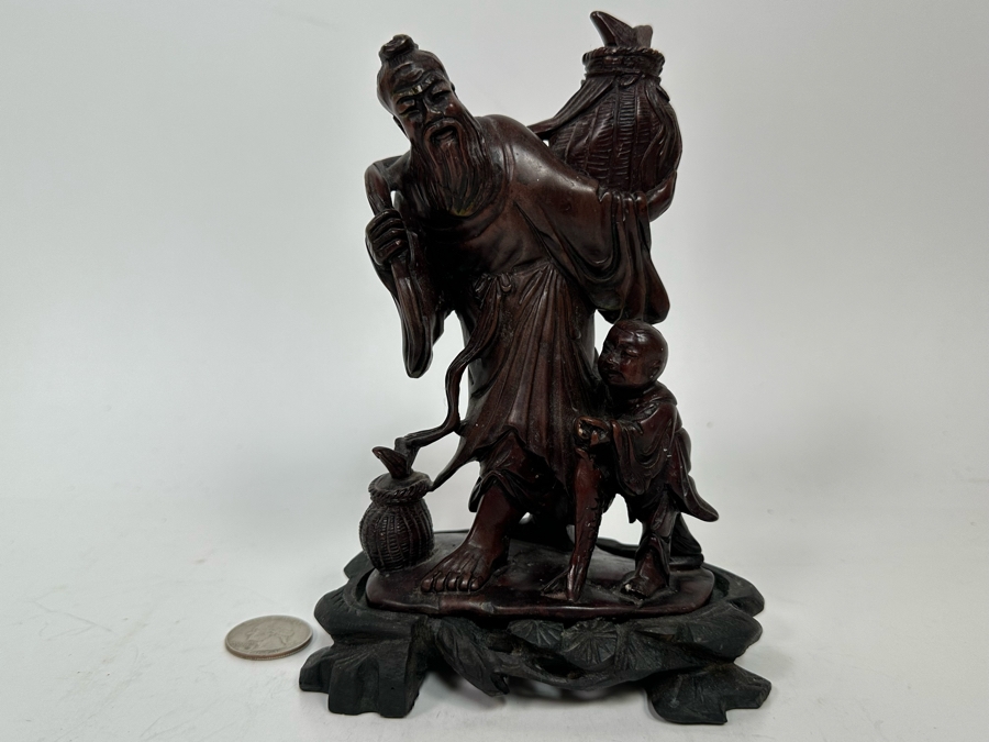 Vintage Chinese Carved Stone Figurine 5W X 3D X 7H [Photo 2]