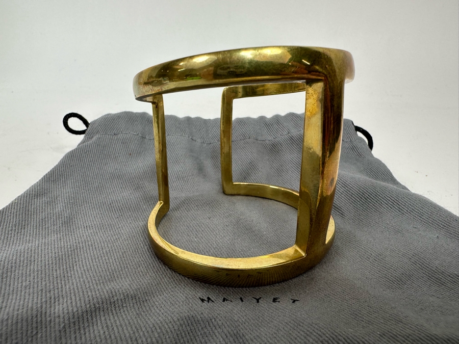 Maiyet Butterfly Open Cuff Bracelet Hand Cast Brass With 18K Gold Plating Retails $850 [Photo 5]
