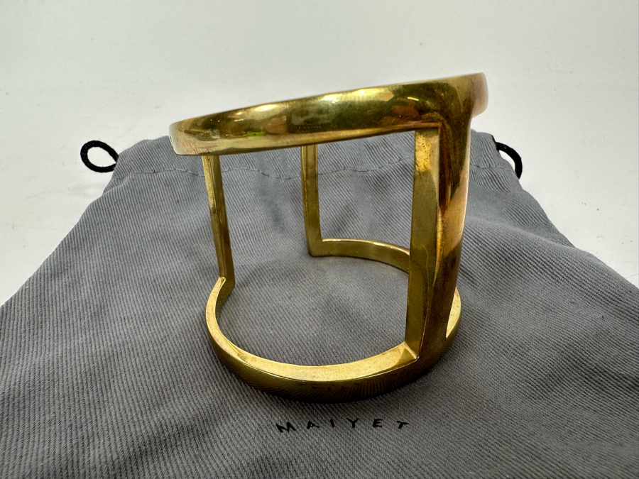 Maiyet Butterfly Open Cuff Bracelet Hand Cast Brass With 18K Gold Plating Retails $850 [Photo 4]
