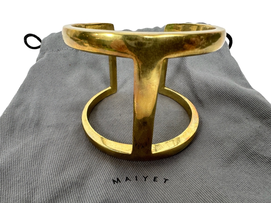 Maiyet Butterfly Open Cuff Bracelet Hand Cast Brass With 18K Gold Plating Retails $850